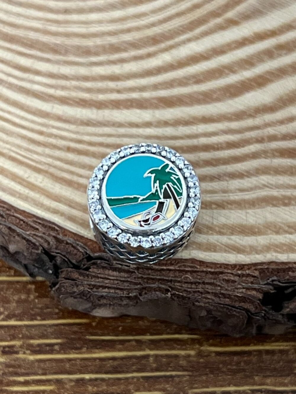 Pandora Puerto rico Beach Bead Charm S925 Silver Charm